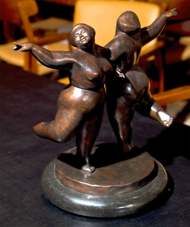 20th Century Bronze Dancers by B. Chen
