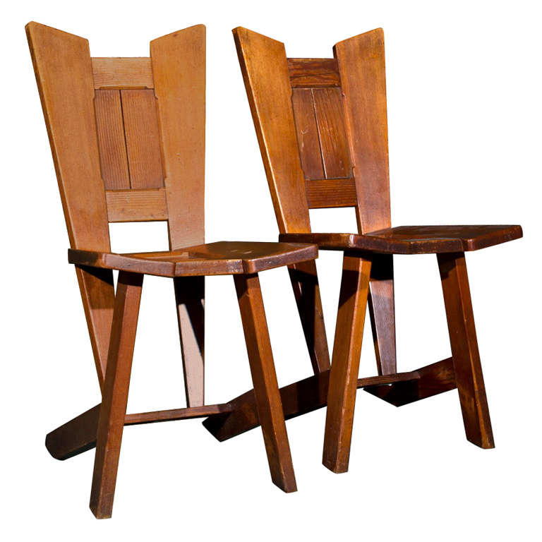 Pair Of Arts & Crafts Hall Chairs