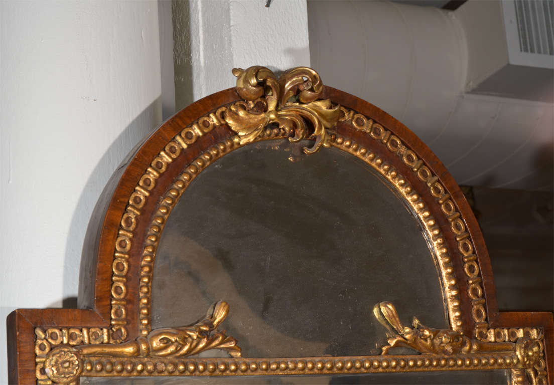 19th Century Antique Mahogany Beveled Mirror