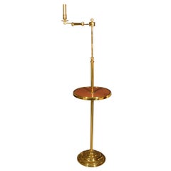 Wood and Brass Floor Lamp