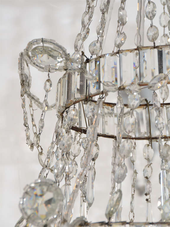 Neoclassical Cut Glass Chandelier For Sale 1