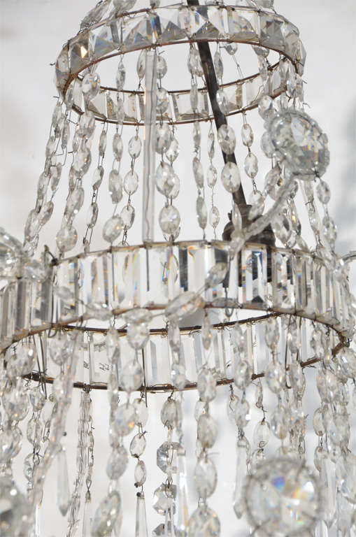Neoclassical Cut Glass Chandelier For Sale 5