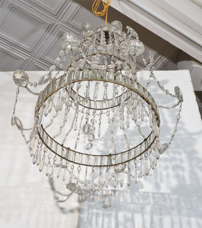 Neoclassical Cut Glass Chandelier For Sale 6