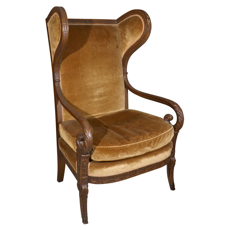 Wingback Fireside Chair at 1stDibs