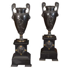 pair  bronze urns