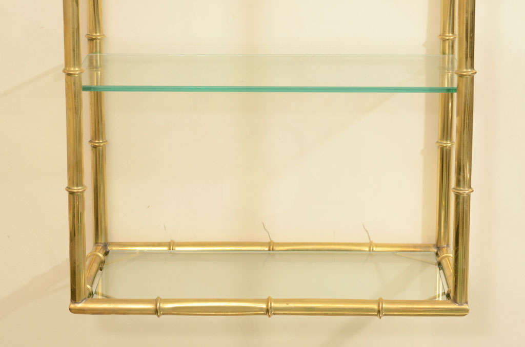 Brass faux bamboo four tier wall mounted shelving at 1stDibs faux