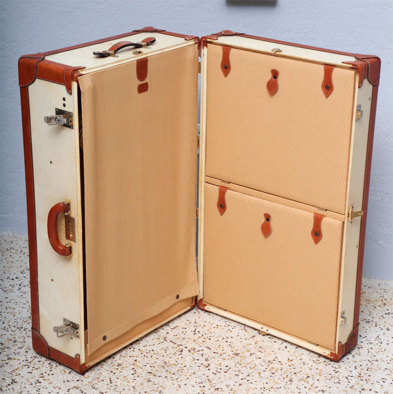 Vintage Vellum Trunk and Suitcase by T. Anthony, NY 1