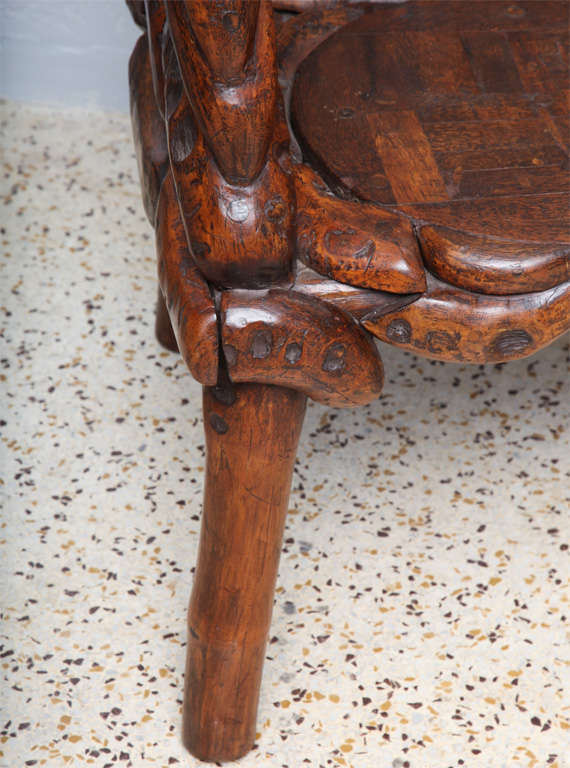 Wood Pair of Rustic Southeast Asian Root Chairs