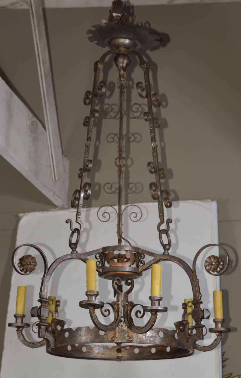 Very Special Hand Made 19TH Century Chandelier, Six  Lights.

Has been rewired