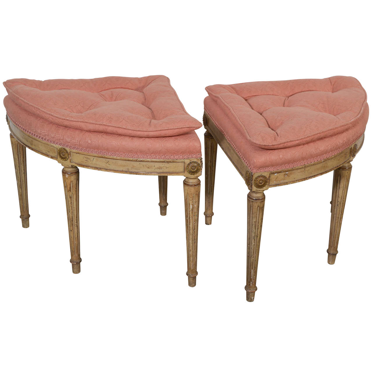 French Demi Lune Stools For Sale