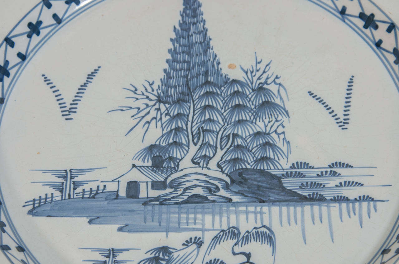 An 18th Century English Blue and White Delft Charger