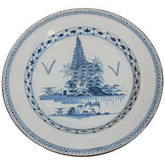 An 18th Century English Blue and White Delft Charger