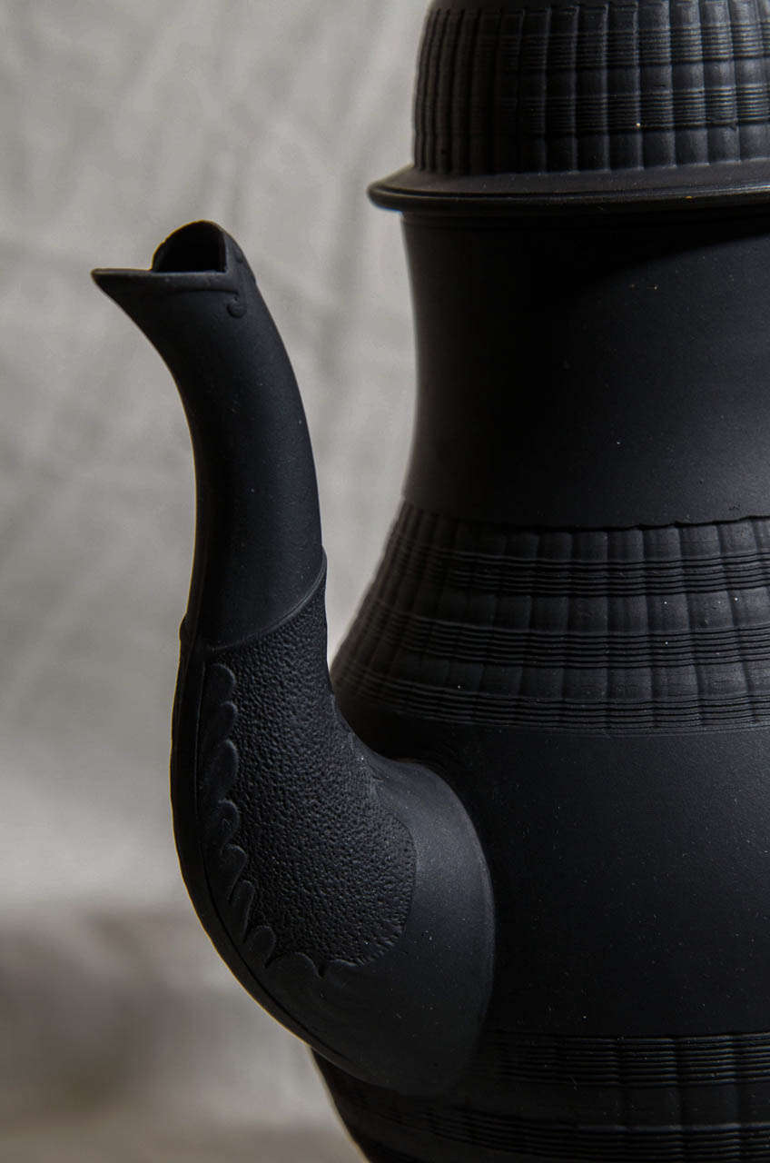 A Collection of Black Basalt Tea and Coffee Pots 2