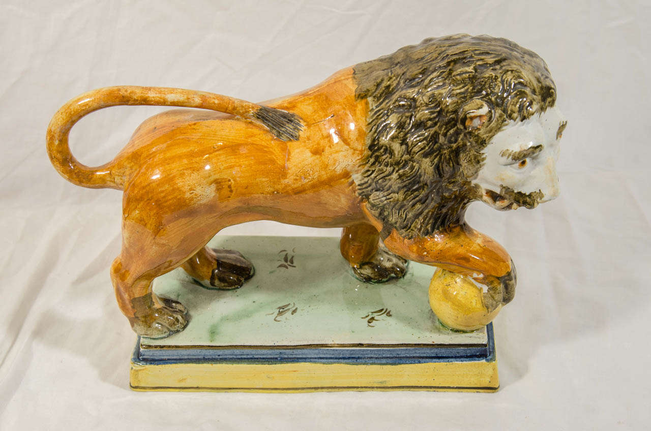 Pair of Staffordshire Lions 2