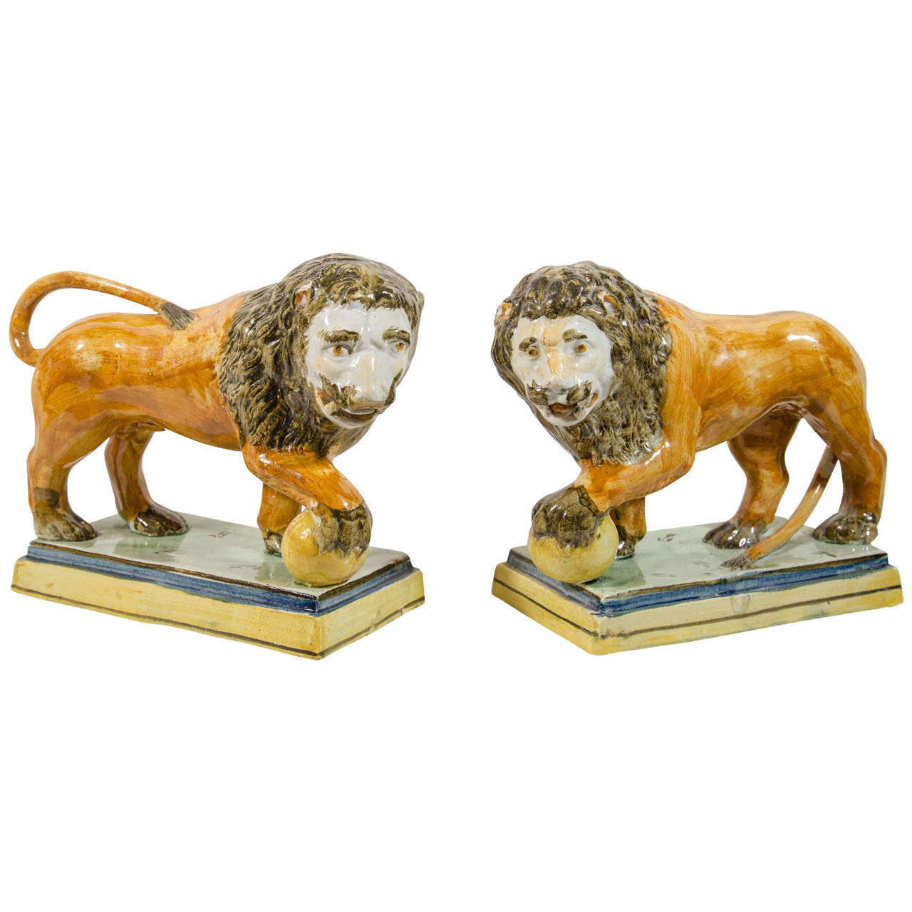 Pair of Staffordshire Lions