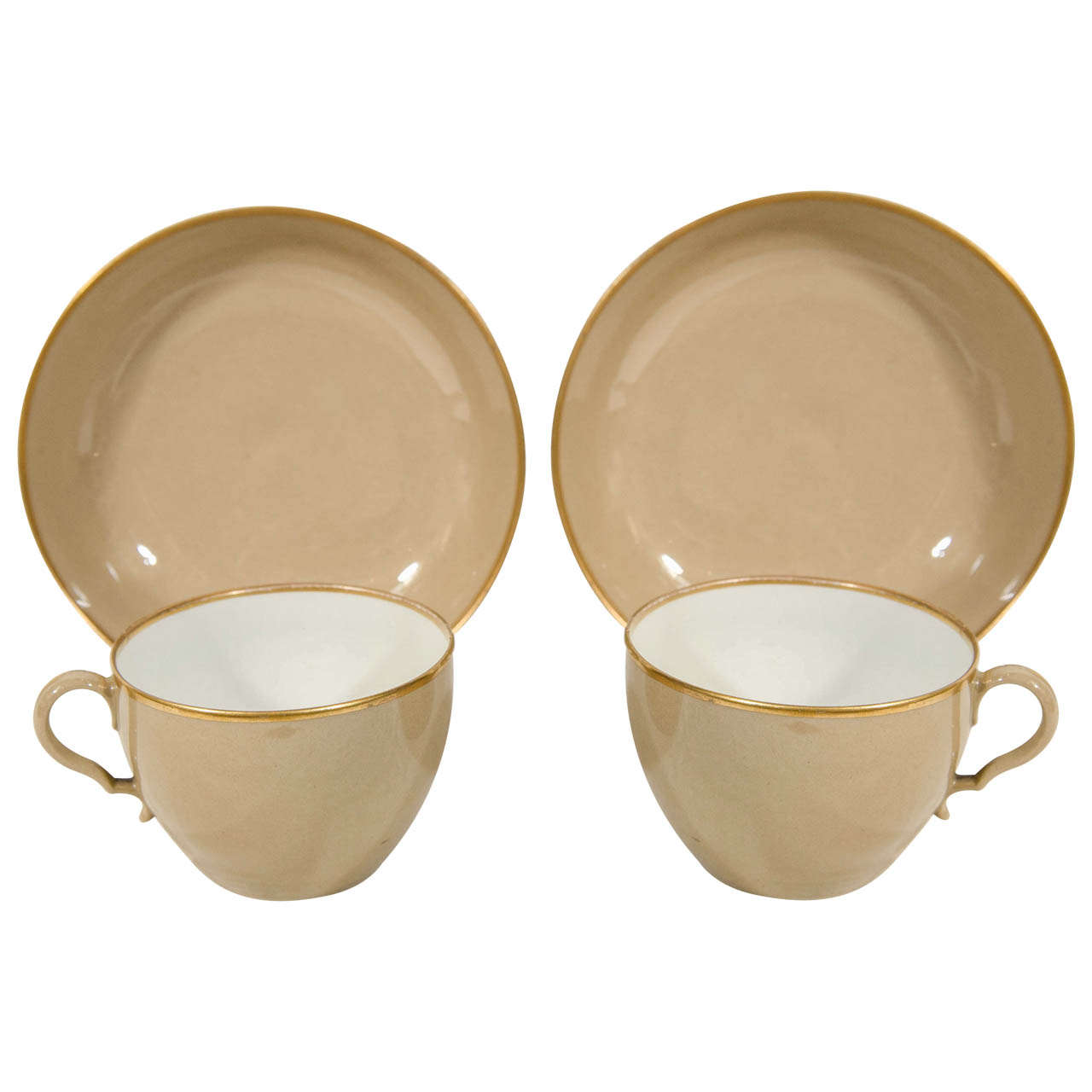 Dozen Drabware Tea Cups and Saucers at 1stDibs