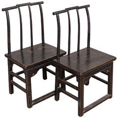 Pair of Spindle Back Side Chairs, 19th Century