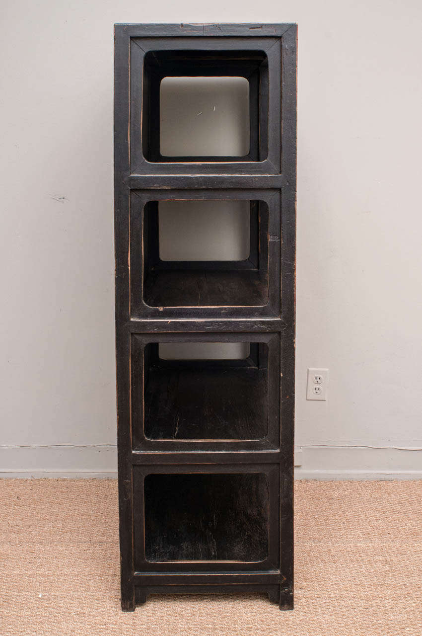 Red Lacquer Bookcase, 19th Century 1