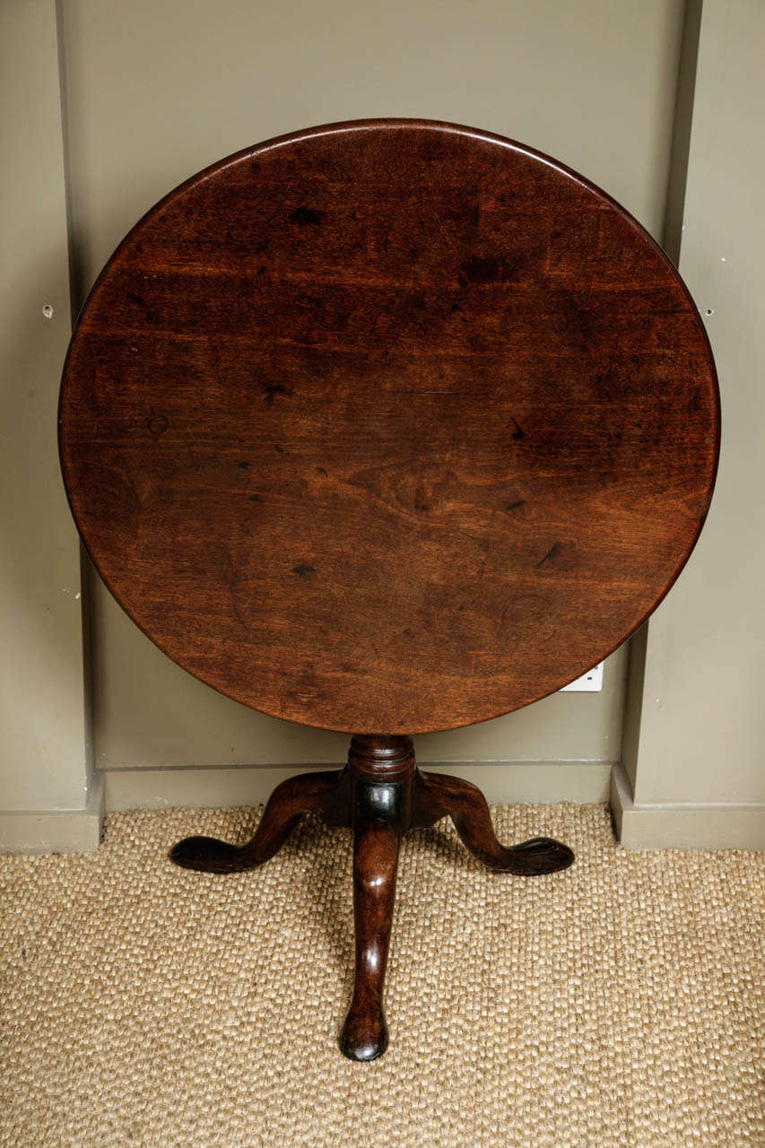 English Large George II Cuban Mahogany Tripod Table circa 1740
