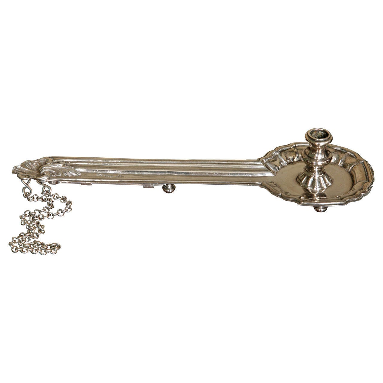 Spanish 18th Century Silver Chamberstick circa 1740