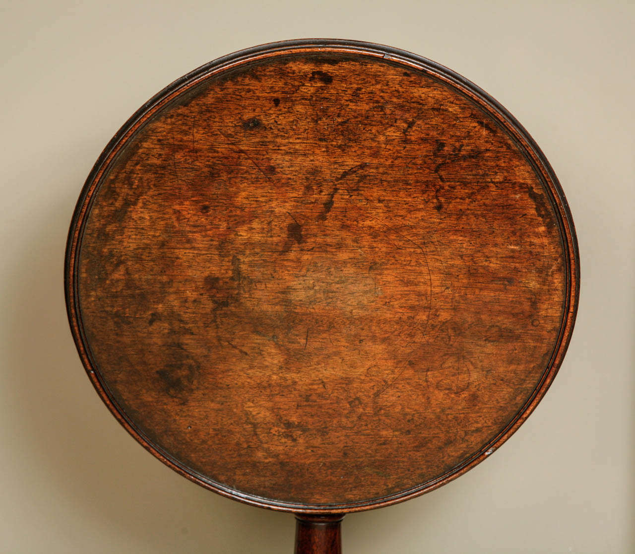 18th Century and Earlier A Small Georgian Fruit-Wood Dish Top Tripod Table