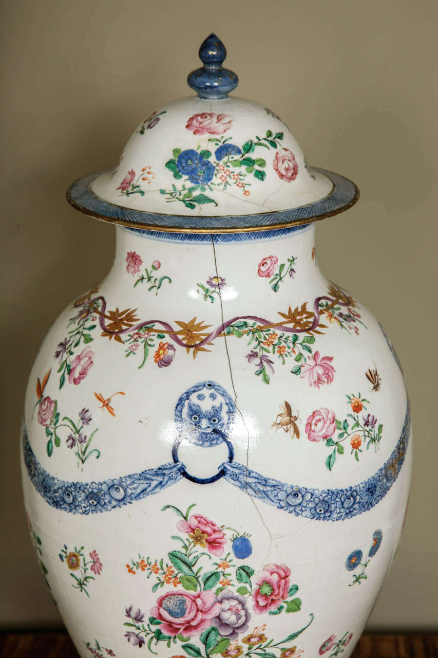 A Large 18th Century Chinese Famille Rose Baluster Vase circa 1775 3