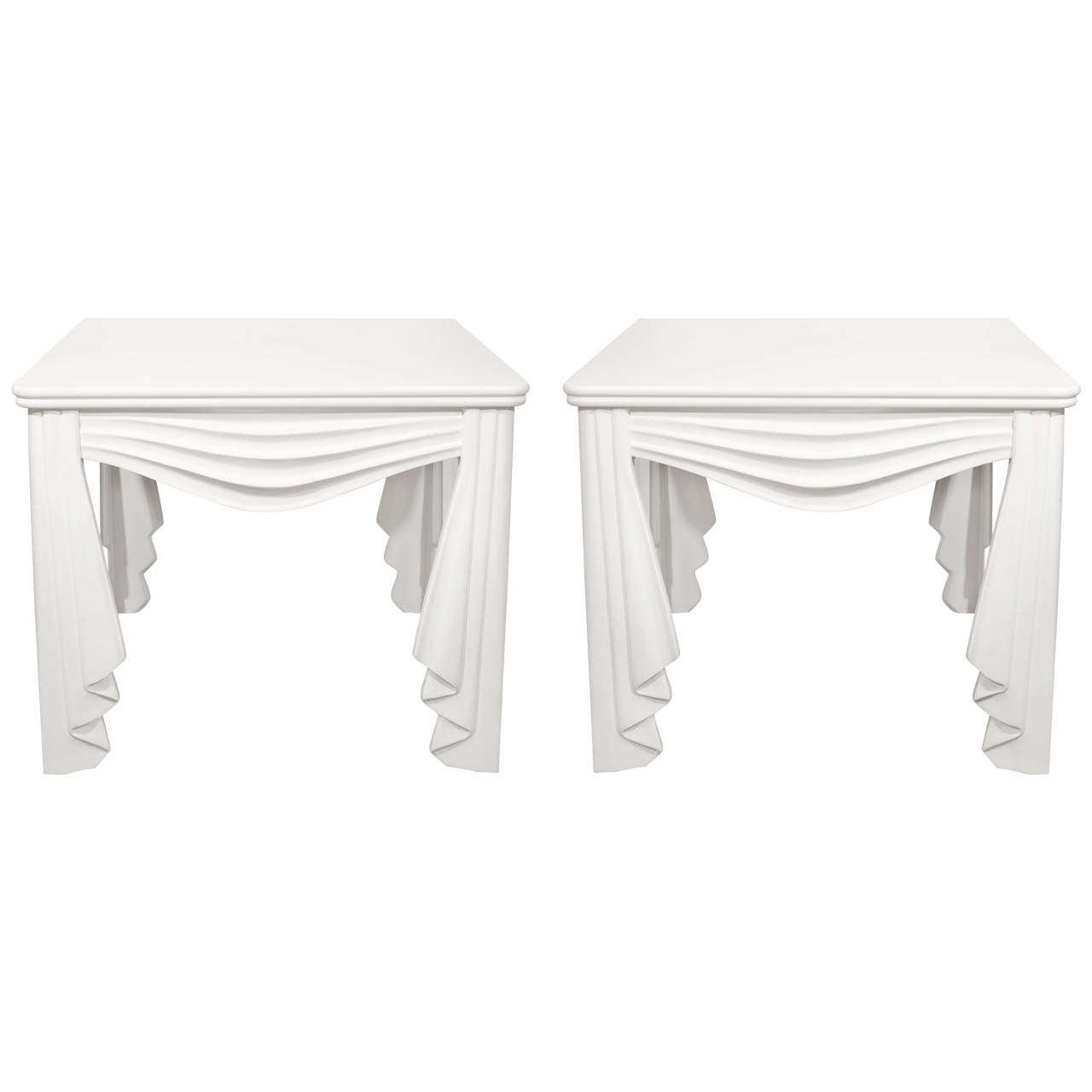 Pair of "Drapery" Side Tables