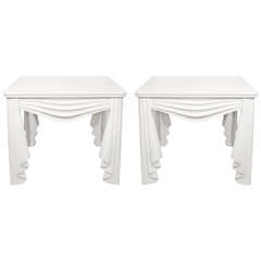 Pair of "Drapery" Side Tables