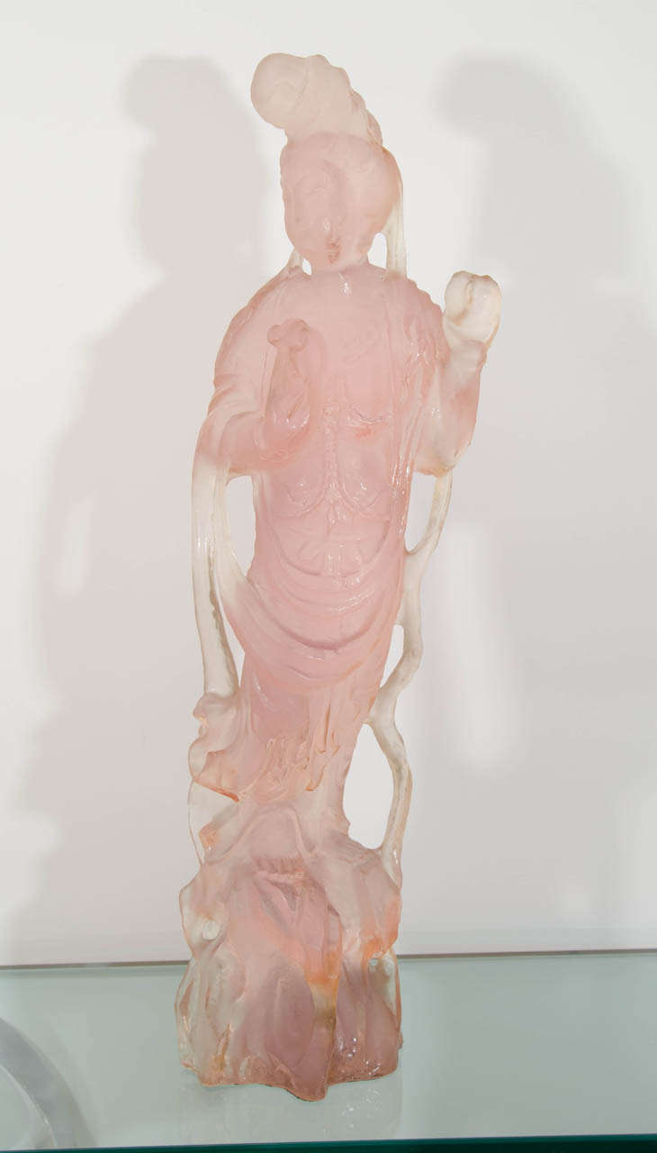 Resin "Chinoiserie" Female Sculpture For Sale at 1stdibs