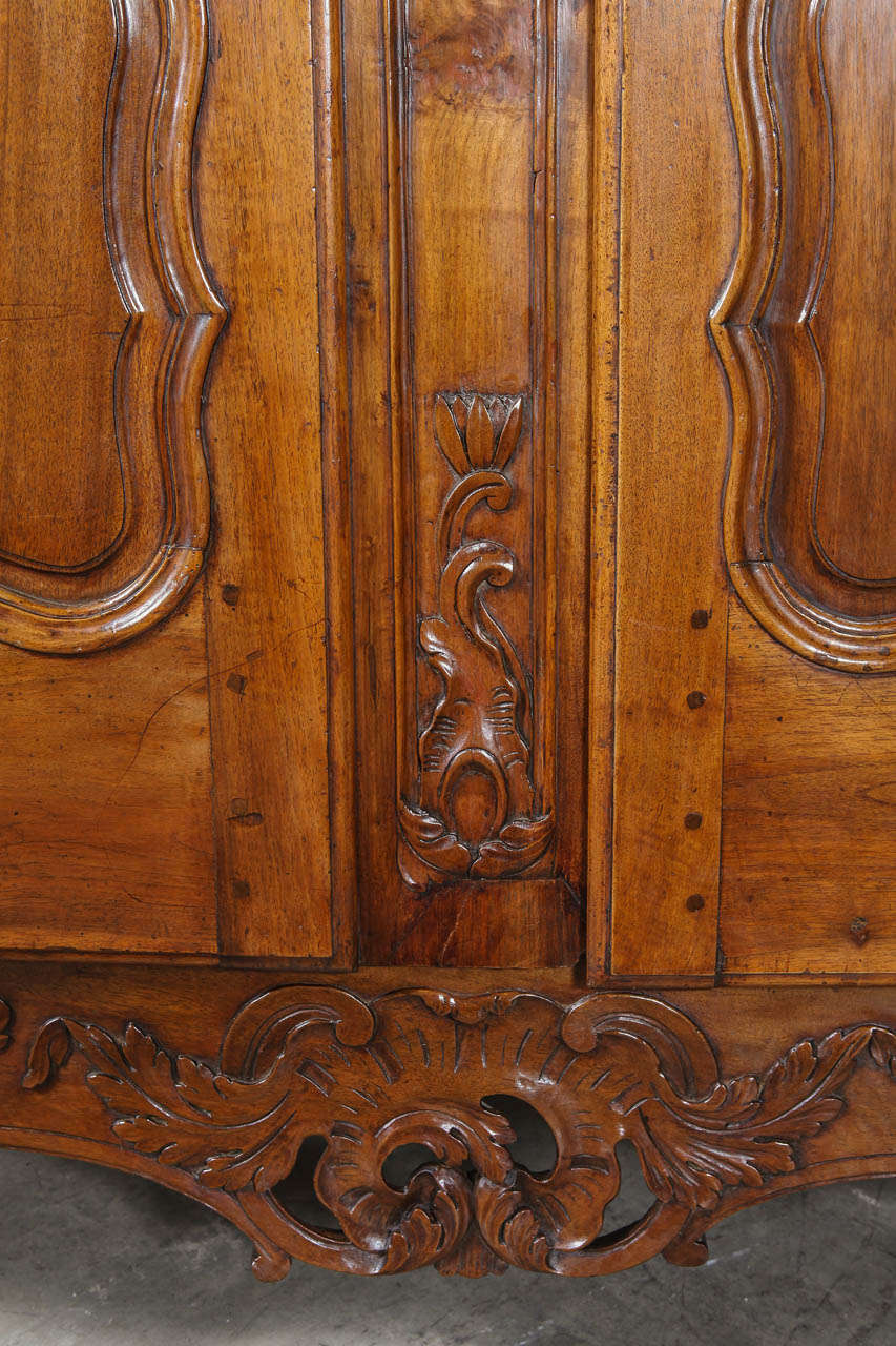 18th Century Walnut Wood Armoire- Nimes, France - Louis XV, Signed 