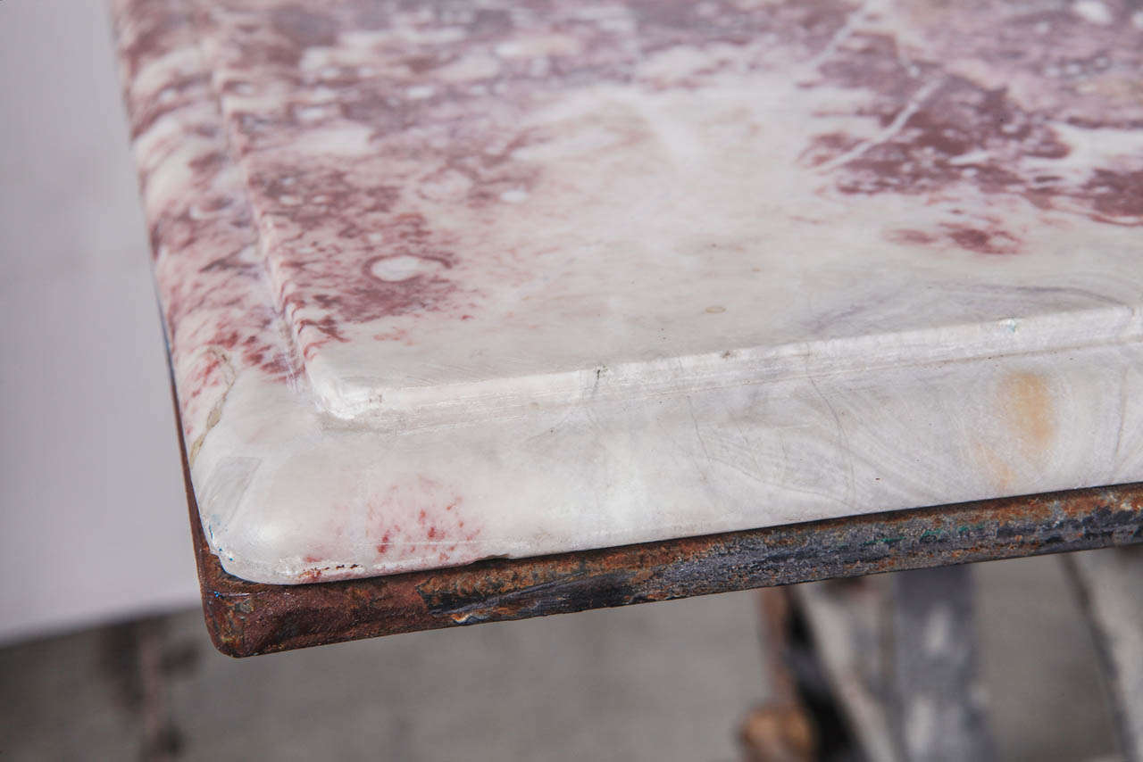 Napoleon III Marble and Iron Dining Table from France circa 1870 2