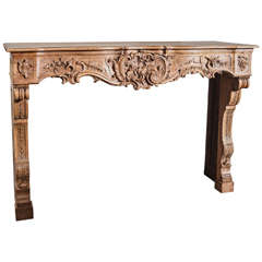 Magnificent 19th Century French Regence Style Walnut Wood Mantel from Marseille