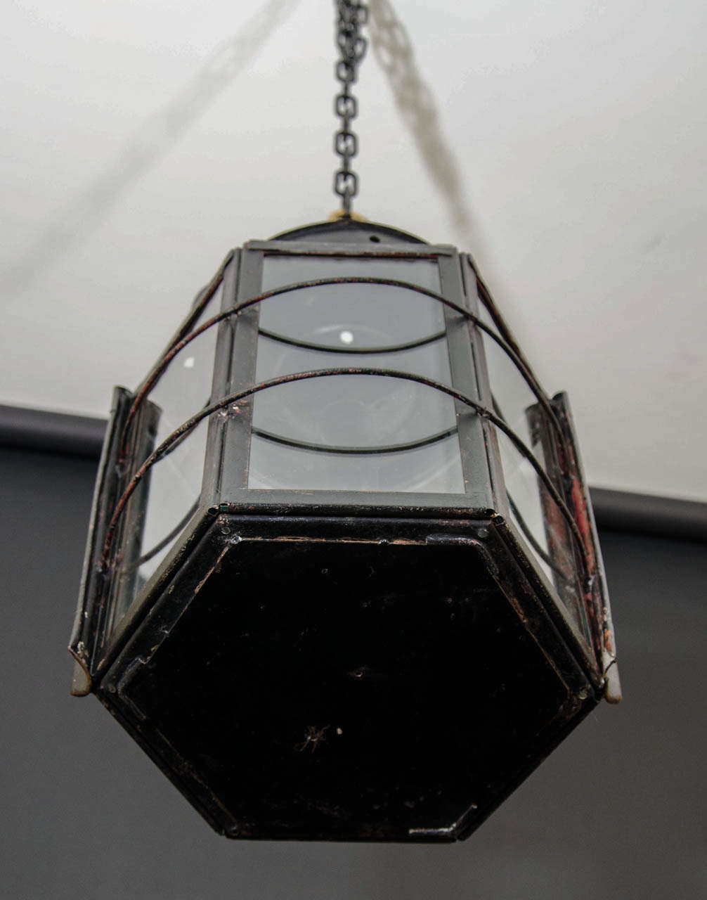 Iron And Tole Ship's Mast Lantern Signed LE Andrews & Co For Sale 1