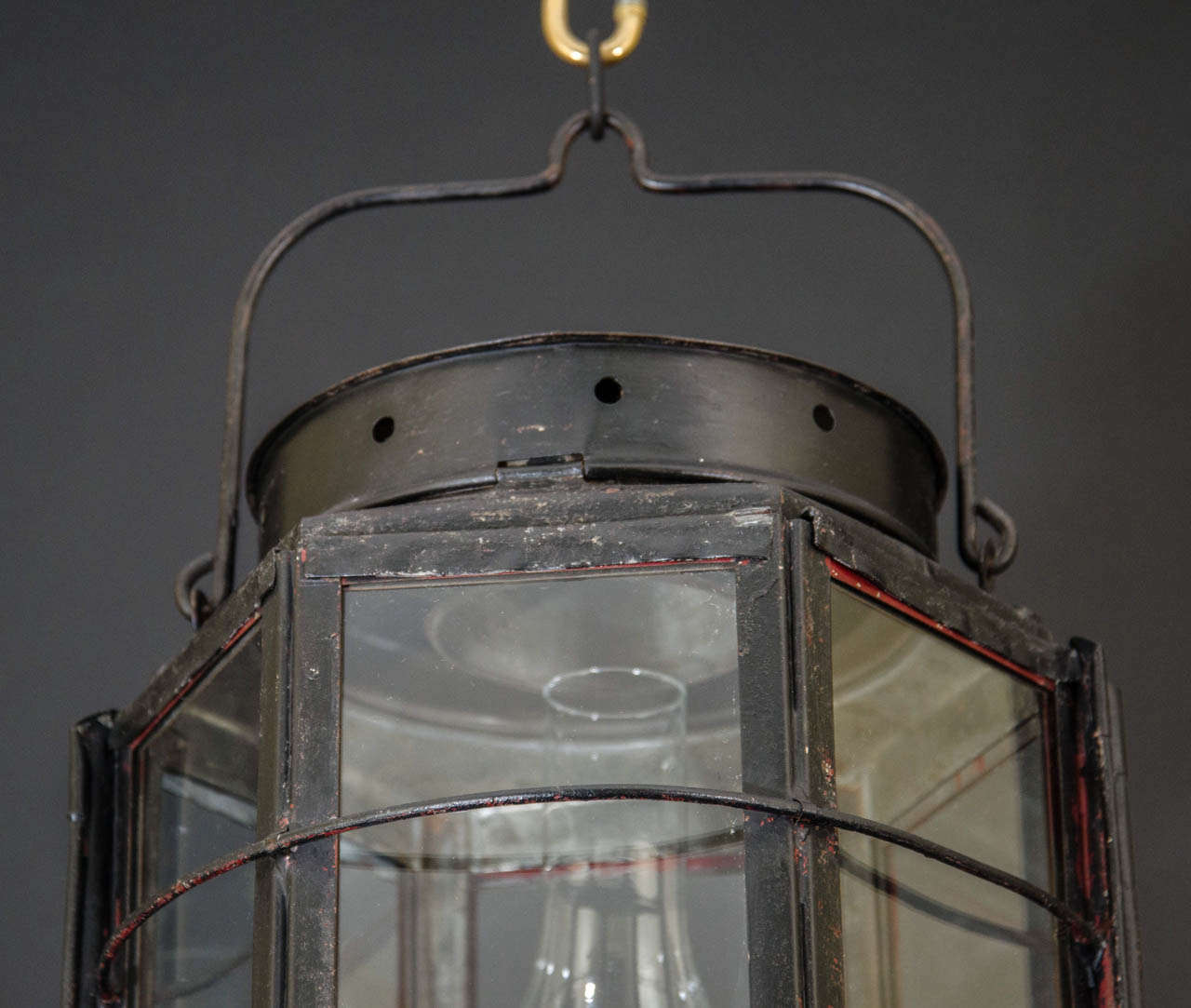 Iron And Tole Ship's Mast Lantern Signed LE Andrews & Co For Sale 2