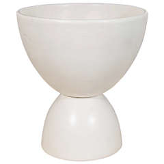 White Glaze Double Bowl Compote