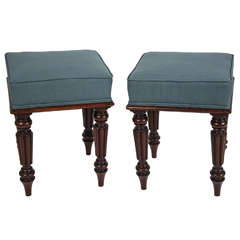 Pair of Fine Mahogany Regency Stools in the Manner of Gillows