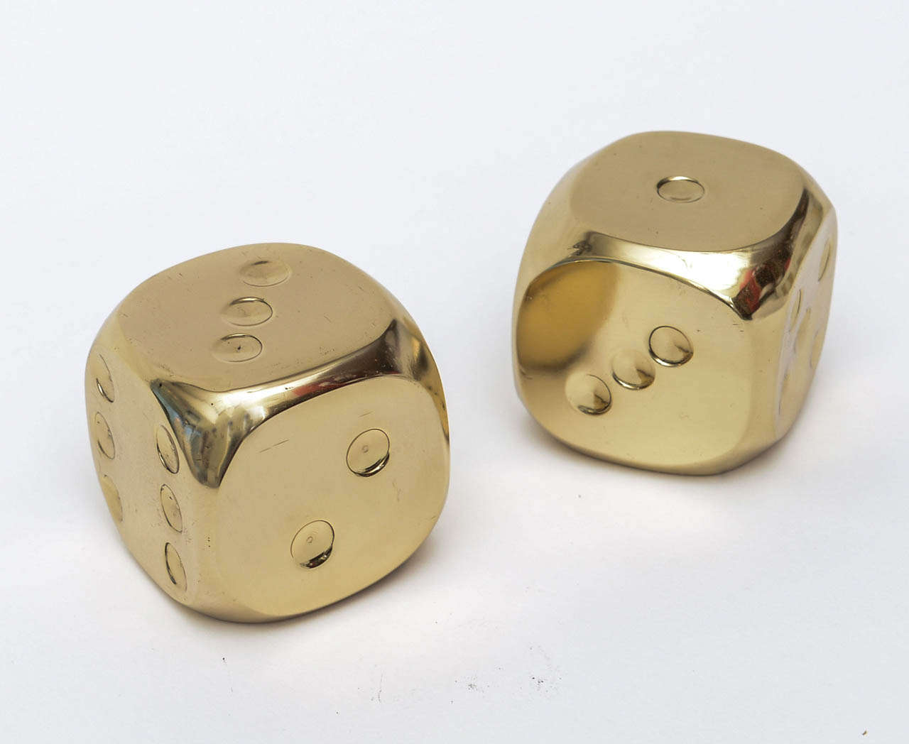 American Pair of Polished Brass Dice/ SATURDAY SALE