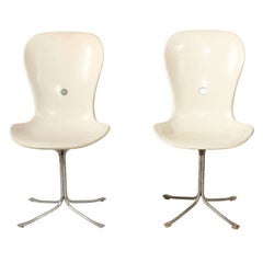 Used Pair of White Ion Chairs