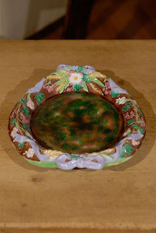 C.1872 George Jones Rare Colors English Majolica Platter For Sale 1