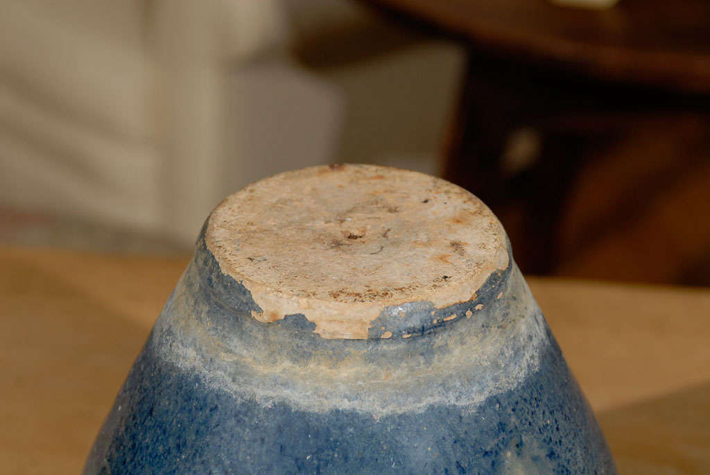Rare Blue French Olive Pot c.1900 5
