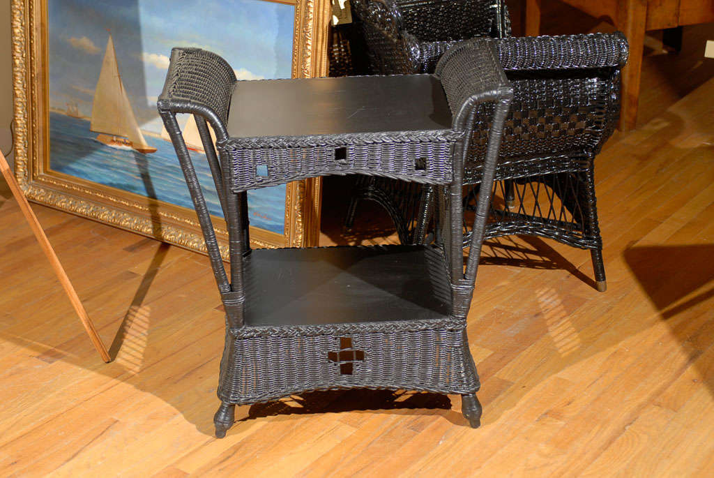 American Stickley Style Wicker Table c.1920s 4