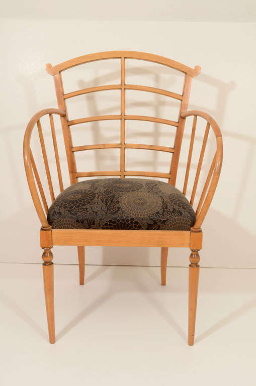 Birch Set of Eight Art Deco Dining Chairs