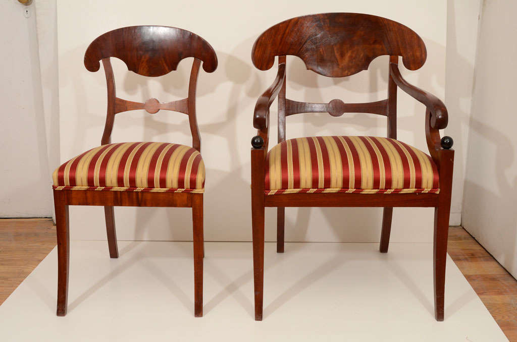 Set of Eight  Biedermeier Dining Chairs