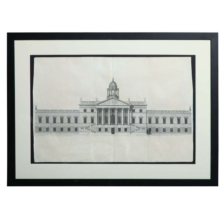 Architectural Engraving by Colen Campbell For Sale