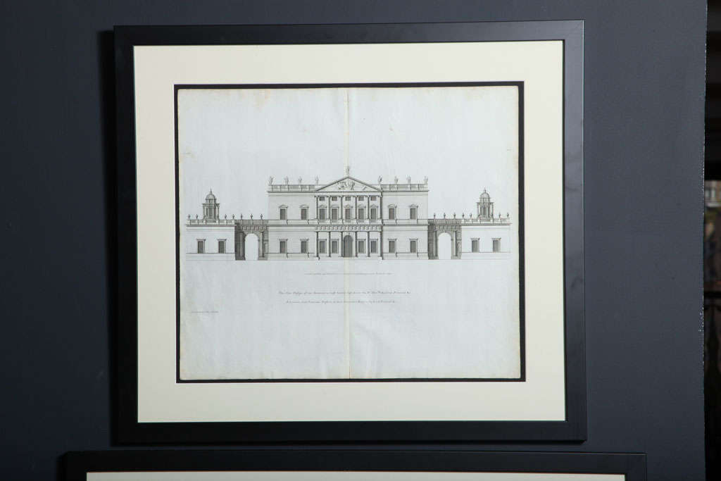 AN ORIGINAL COPPER ENGRAVING FROM THE SERIES VITRUVIUS BRITANNICUS BY COLEN CAMPBELL(1676-1729) THE FAMOUS SCOTTISH ARCHITECT