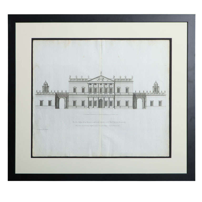 architectural Engraving by Colen Campbell For Sale
