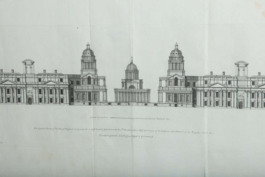 Architectural Engraving by Colen Campbell In Good Condition For Sale In Toronto, ON