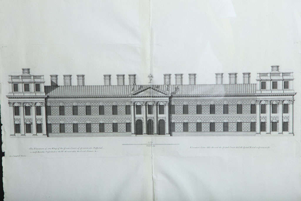 British architectural Engraving by Colen Campbell For Sale