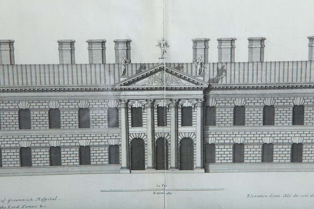 architectural Engraving by Colen Campbell In Good Condition For Sale In Toronto, ON