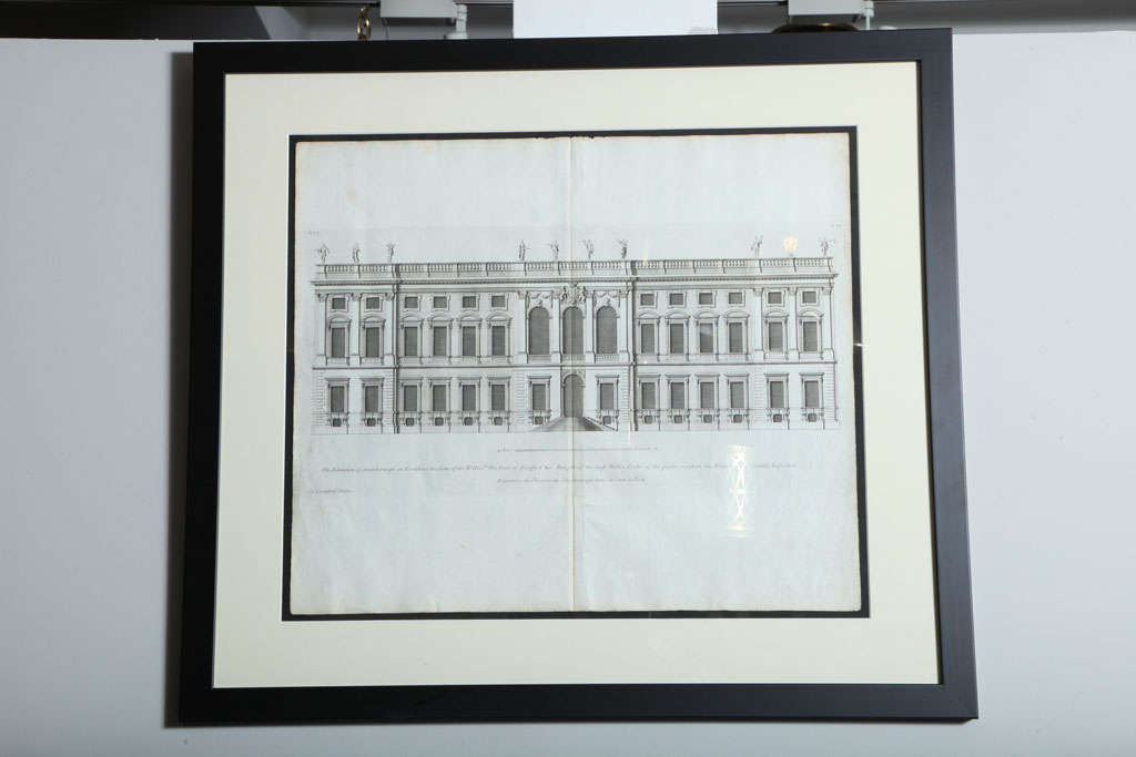AN ORIGINAL COPPER ENGRAVING FROM THE SERIES VITRUVIUS BRITANNICUS BY COLEN CAMPBELL(1676-1729) THE FAMOUS SCOTTISH ARCHITECT